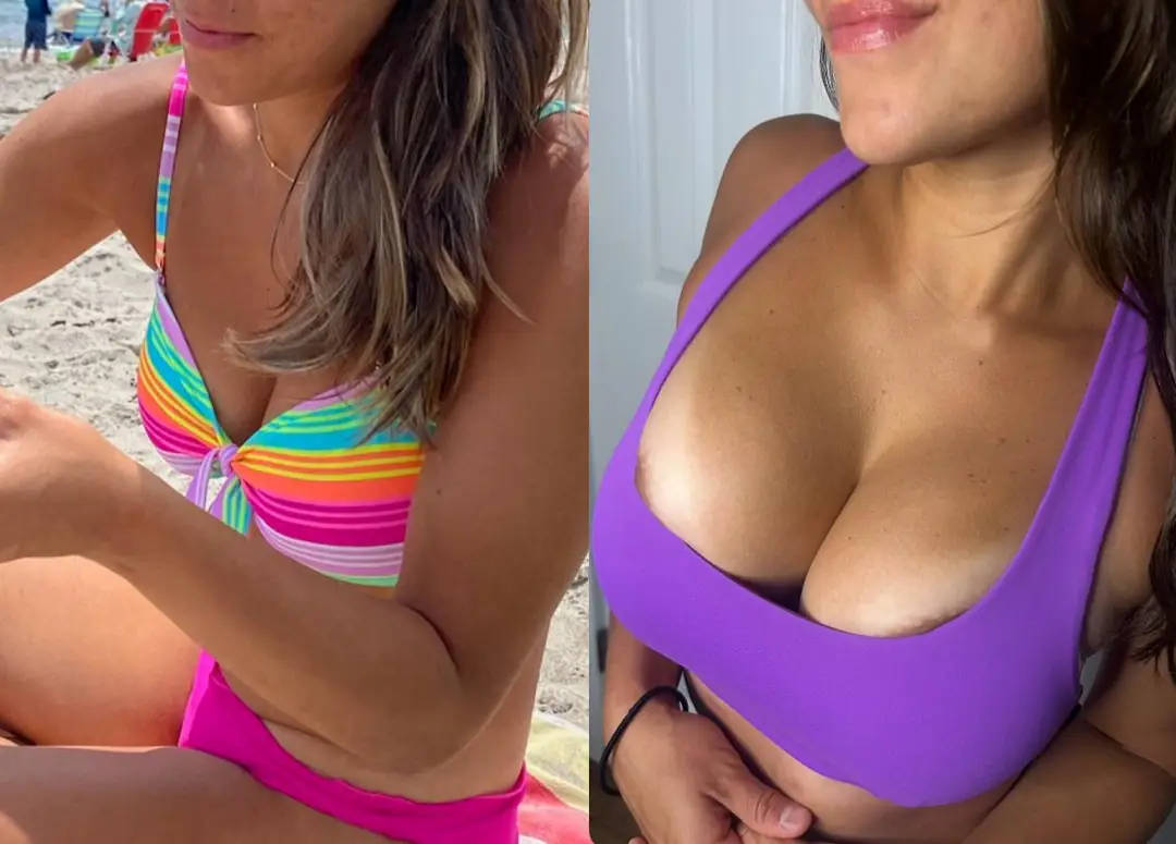 Good girl inflating her amazing boobs larger for more