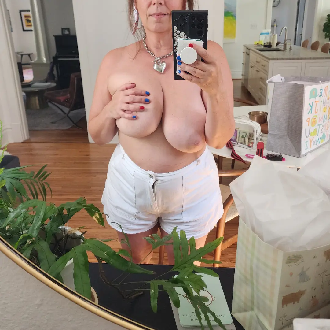 Incredible gorgeous tits swinging free for you to grab and suck