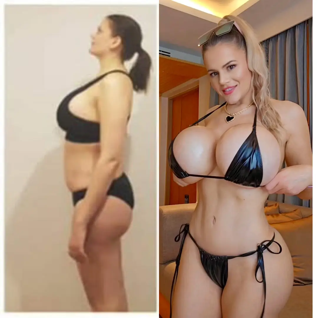 Incredible transformation into a total fuck machine in my tiny shiny black bikini