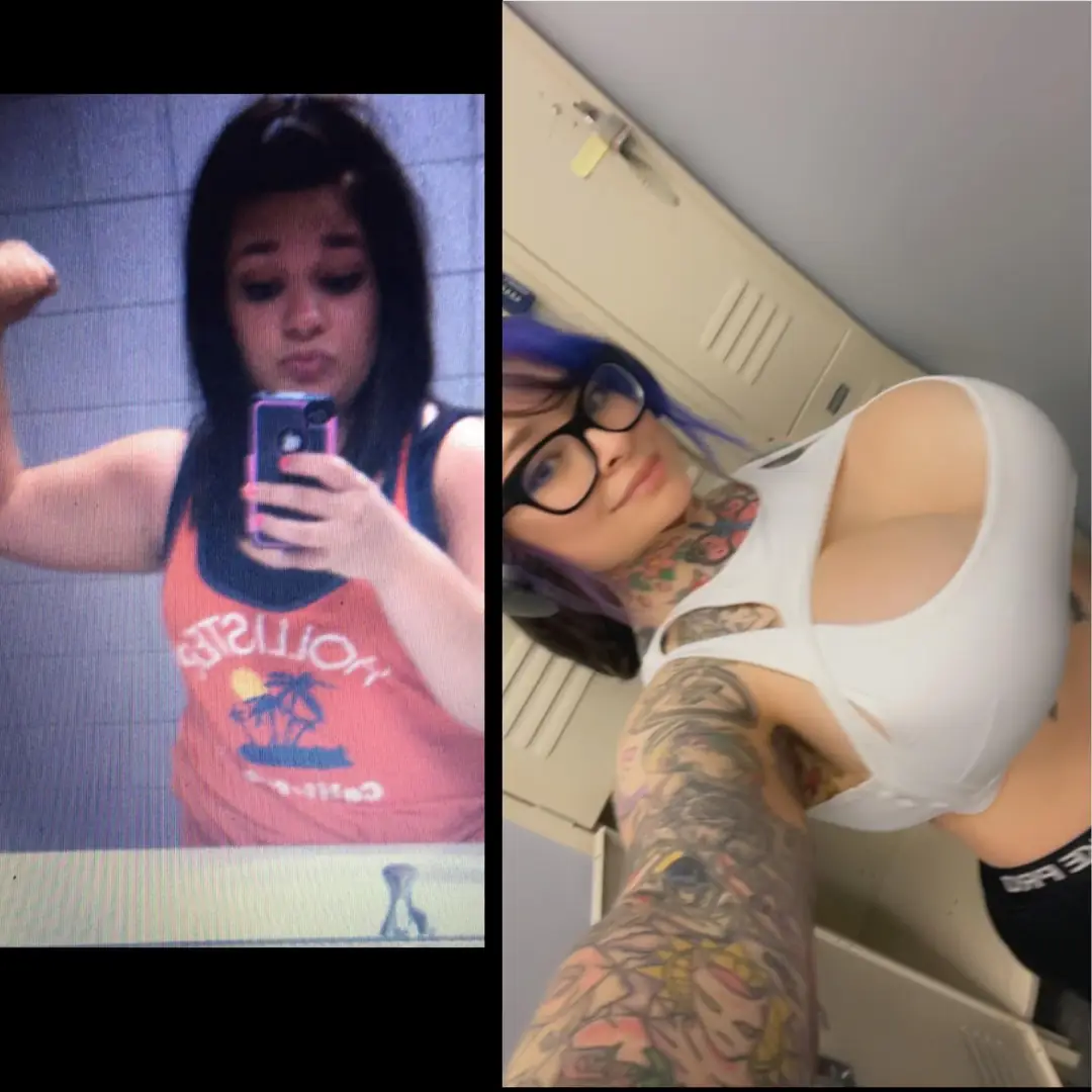 Insane gym glowup with perfect tits and fresh ink