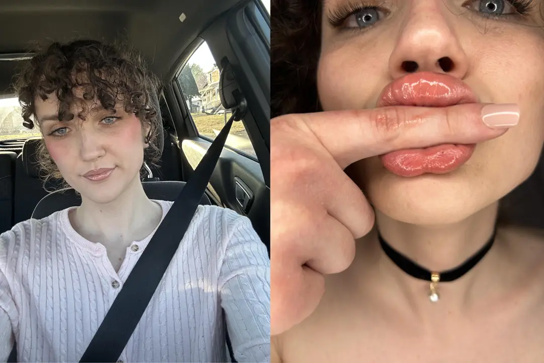 Stunning eyes and delicious hot lips are just the start of my gorgeous fake bimbo transition