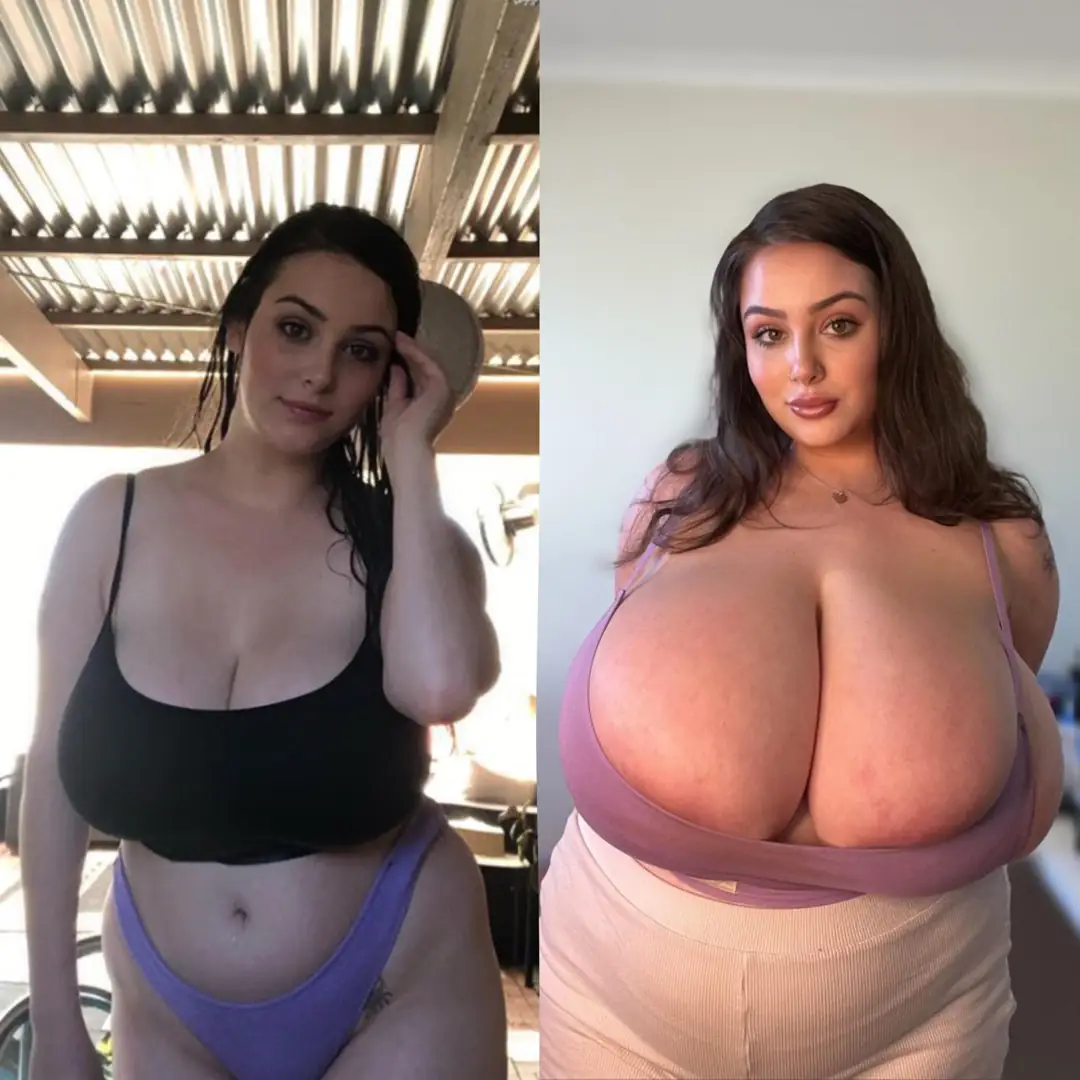 The bigger the better: watch my milky breasts grow until I’m a total giantess